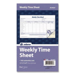 Weekly Time Sheets, Two-Part Carbonless, 8.5 x 5.5, 100 Forms Total