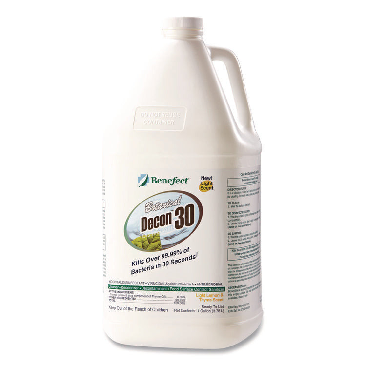 Botanical Decon 30 Disinfectant Cleaner, Light Lemon and Thyme Scent, 1 gal Bottle