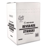 Wrapped Polypropylene Stirrers, 5.5", Black, 500/Box