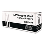 Wrapped Wood Stirrers, 7.5", 250/Box