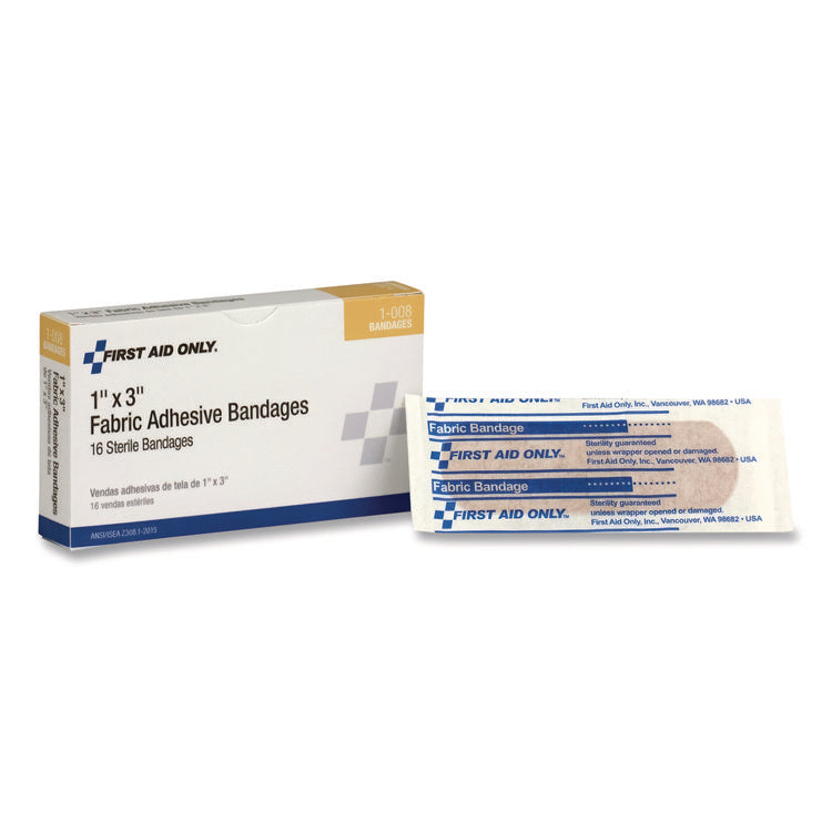 Fabric Adhesive Bandages, 1 x 3, 16/Box