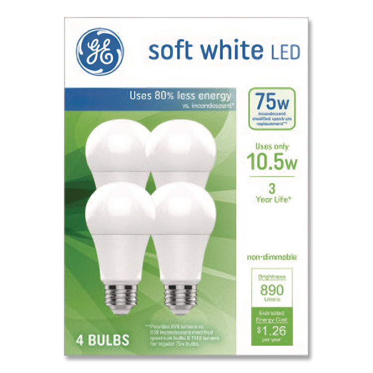 Classic LED SW Non-Dim A19 Light Bulb, 10.5 W, Soft White, 4/Pack