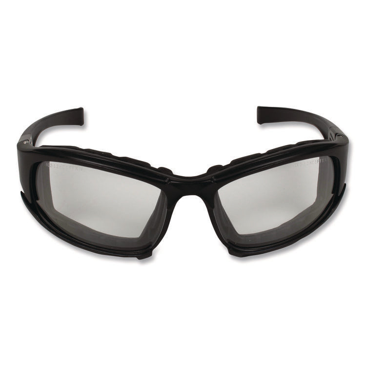 V50 Calico Safety Eyewear with Head Strap, KleenVision Anti-Fog Coating, Black Nylon Frame, Clear Polycarbonate Lens