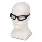 V50 Calico Safety Eyewear with Head Strap, KleenVision Anti-Fog Coating, Black Nylon Frame, Clear Polycarbonate Lens