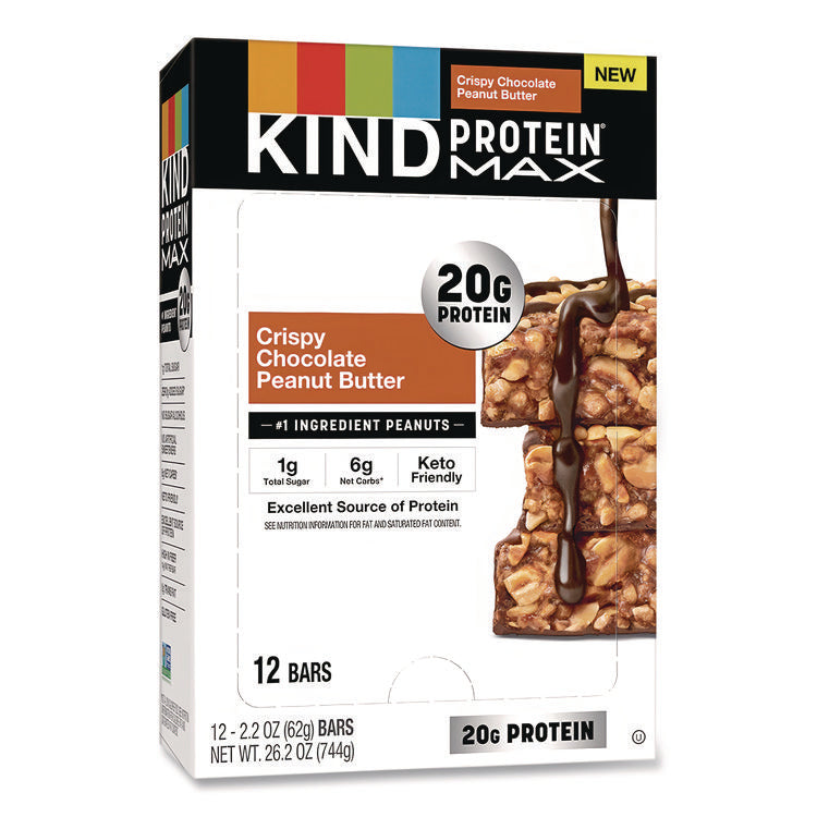 Protein MAX Bar, Crispy Chocolate Peanut Butter, 2.2 oz Bar, 12/Box