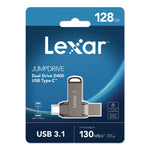 JumpDrive D400 USB 3.1 Flash Drive, 128 GB, Titanium