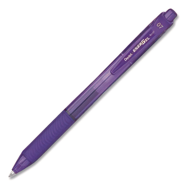 EnerGel-X Gel Pen, Retractable, Medium 0.7 mm, Violet Ink, Translucent Violet/Violet Barrel