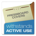 Reinforced Pressboard Classification Folders, 1.75" Expansion, 1 Divider, 4 Fasteners, Letter Size, Green Exterior, 10/Box