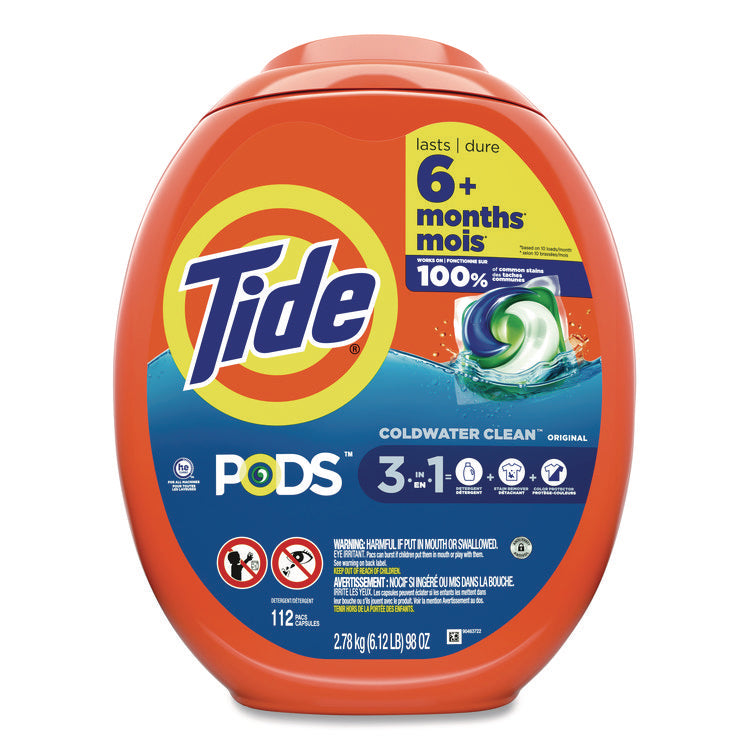 PODS Laundry Detergent, Pods, Tide Original, 112 Pods/Tub
