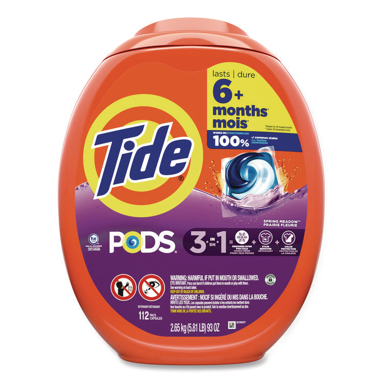 PODS Laundry Detergent, Spring Meadow, 112 Pods/Tub