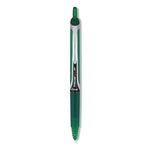 Precise V5RT Rollerball Pen, Retractable, Extra-Fine 0.5 mm, Green Ink, Green/Silver Barrel