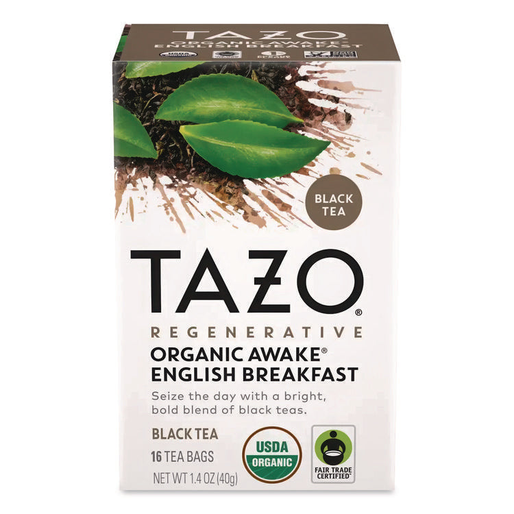 Tea Bags, Organic Awake English Breakfast, 16/Box