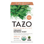 Tea Bags, Organic Refresh Mint, 16/Box