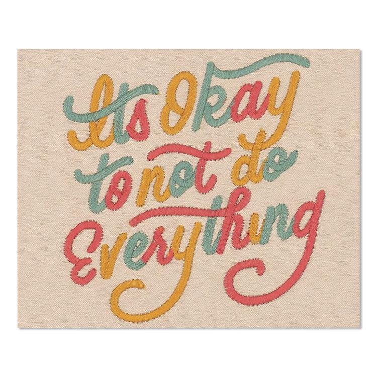 Vegan-Suede Layflat Hardbound Journal, It's OK to Not Do Everything, Medium/College Rule, White Cover, (144) 8 x 5.5 Sheets