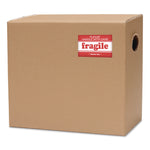 Pre-Printed Message Labels, Fragile-Please Handle With Care-Thank You, 2 X 3, White/red, 500/roll