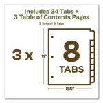 Customizable Table Of Contents Ready Index Dividers With Multicolor Tabs, 8-Tab, 1 To 8, 11 X 8.5, White, 3 Sets