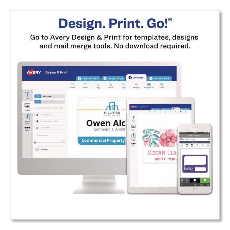 Flexible Self-Adhesive Mini Name Badge Labels, 1 X 3.75, Hello, Assorted, 100/pack