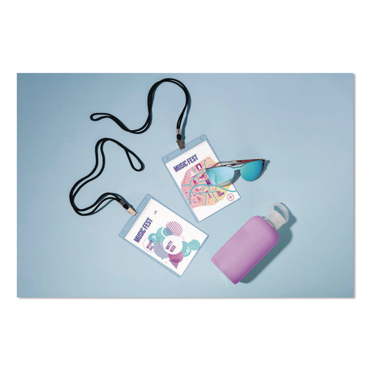 Lanyard-Style Badge Holder W/laser/inkjet Inserts, Top Load, 4.25 X 6, We, 75/pk