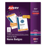 Lanyard-Style Badge Holder W/laser/inkjet Inserts, Top Load, 4.25 X 6, We, 75/pk