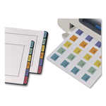 Printable Plastic Tabs with Repositionable Adhesive, 1/5-Cut, Assorted Colors, 1.25" Wide, 96/Pack