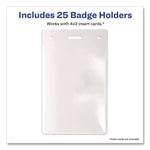 Secure Top Heavy-Duty Badge Holders, Vertical, 3w X 4h, Clear, 25/pack