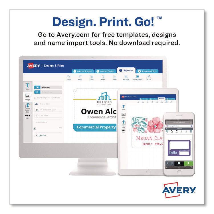 Necklace-Style Badge Holder W/laser/inkjet Insert, Top Load, 4 X 3, We, 50/box