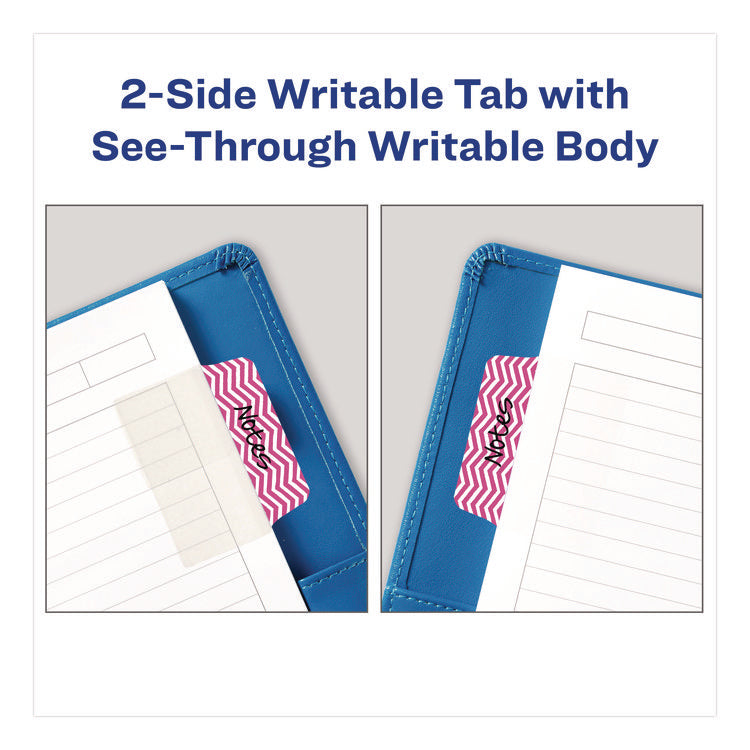 Ultra Tabs Repositionable Tabs, Fashion Patterns: 2" x 1.5", 1/5-Cut, Assorted Colors, 24/Pack