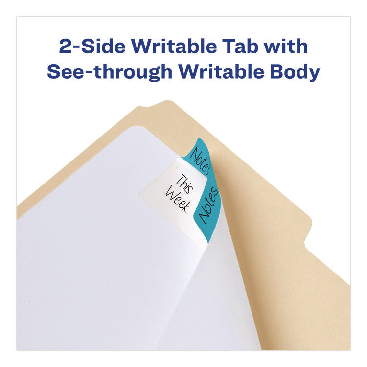 Ultra Tabs Repositionable Tabs, Wide and Slim: 3" x 1.5", 1/3-Cut, Assorted Colors, 24/Pack