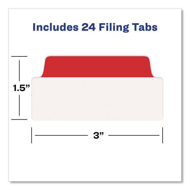 Ultra Tabs Repositionable Tabs, Wide and Slim: 3" x 1.5", 1/3-Cut, Assorted Colors, 24/Pack