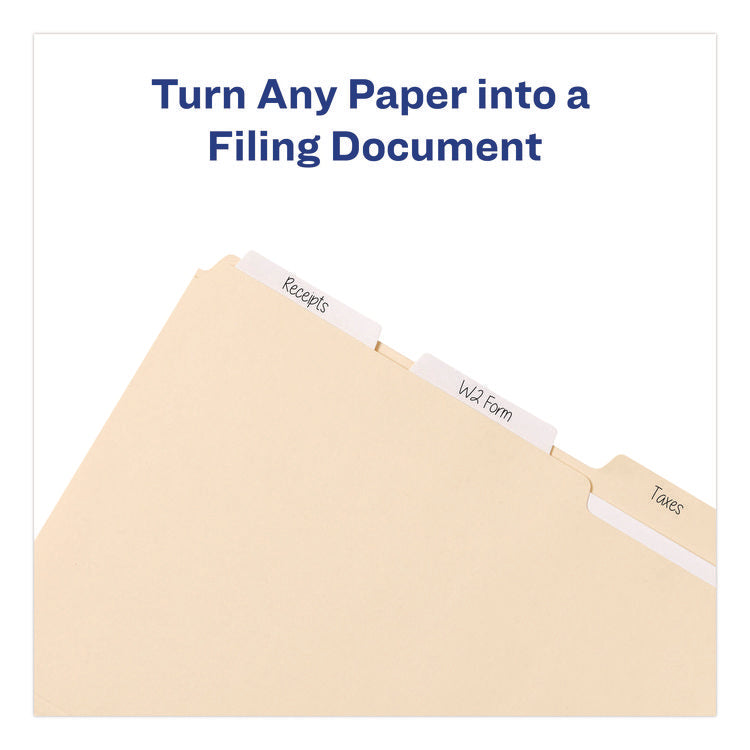 Ultra Tabs Repositionable Tabs, Wide and Slim: 3" x 1.5", 1/3-Cut, White, 24/Pack