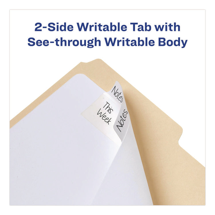 Ultra Tabs Repositionable Tabs, Wide and Slim: 3" x 1.5", 1/3-Cut, White, 24/Pack
