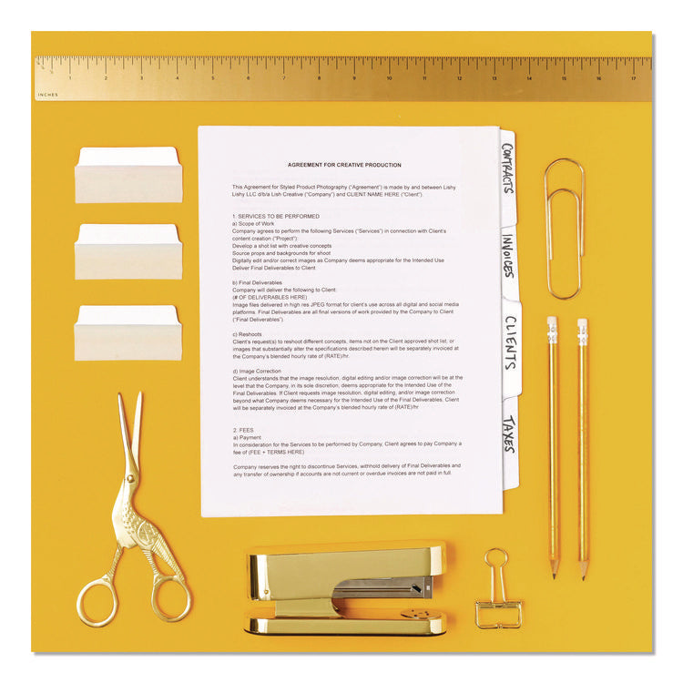 Ultra Tabs Repositionable Tabs, Wide and Slim: 3" x 1.5", 1/3-Cut, White, 24/Pack