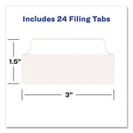 Ultra Tabs Repositionable Tabs, Wide and Slim: 3" x 1.5", 1/3-Cut, White, 24/Pack