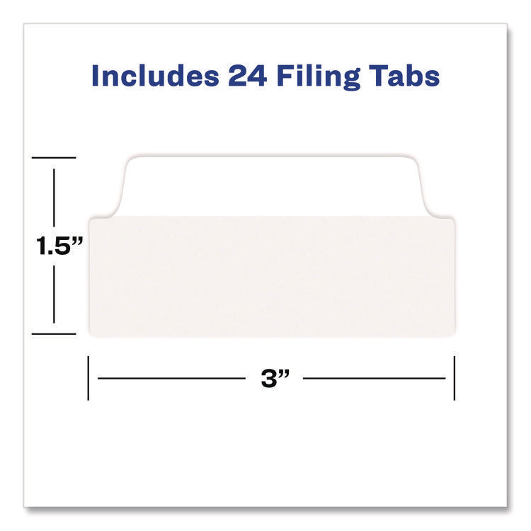 Ultra Tabs Repositionable Tabs, Wide and Slim: 3" x 1.5", 1/3-Cut, White, 24/Pack