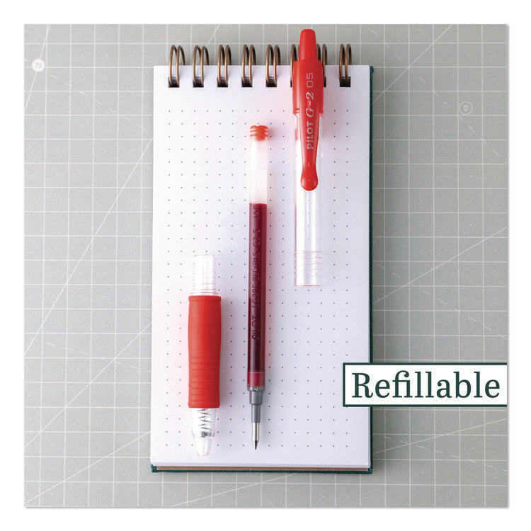 G2 Premium Gel Pen, Retractable, Extra-Fine 0.5 mm, Red Ink, Smoke/Red Barrel, Dozen