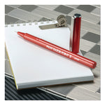 Razor Point II Super Fine Line Porous Point Pen, Stick, Super-Fine 0.2 mm, Red Ink, Red Barrel, Dozen