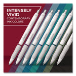 S-Gel Fashion Barrel Gel Pen, Retractable, Medium 0.7 mm, Assorted Ink, White Barrel, 8/Pack