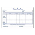 Weekly Time Sheets, Two-Part Carbonless, 8.5 x 5.5, 100 Forms Total