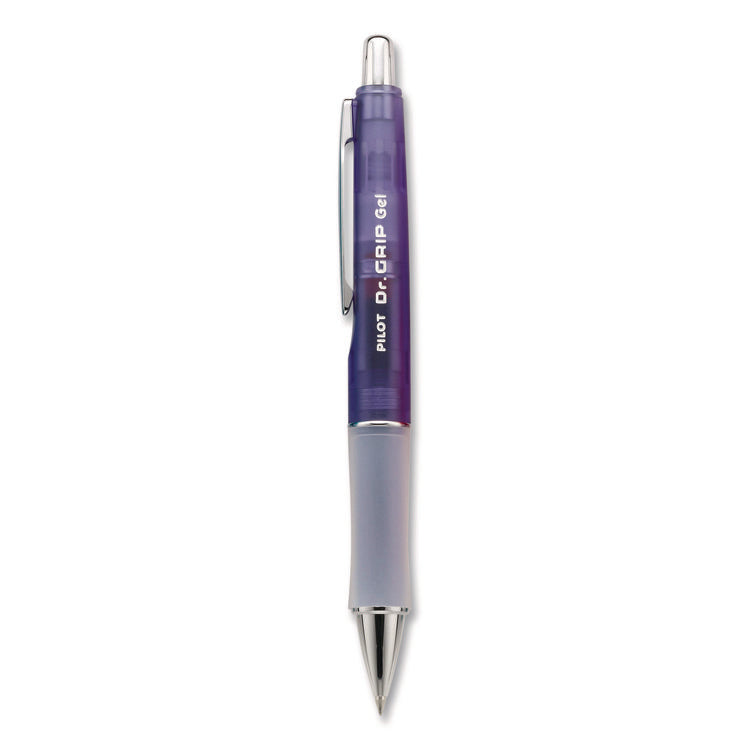 Dr. Grip Gel Pen, Retractable, Fine 0.7 mm, Black Ink, Translucent Purple Barrel