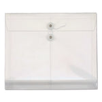 Poly String and Button Envelope, 1.25" Expansion, String/Button Closure, 13" x 10", Clear, 5/Pack