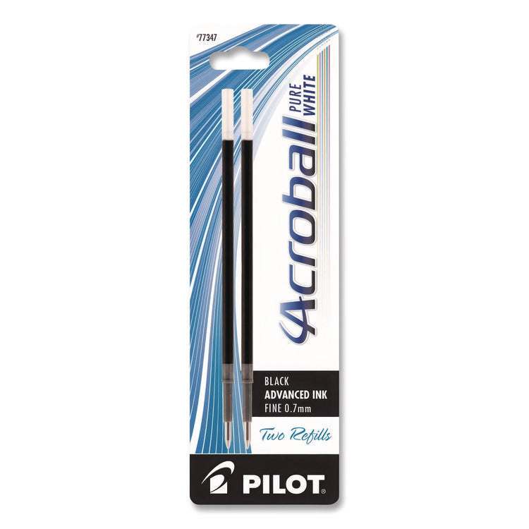 Refill for Pilot Acroball Advanced Ink Ballpoint Pens, Fine 0.7 mm Tip, Black Ink, 2/Pack
