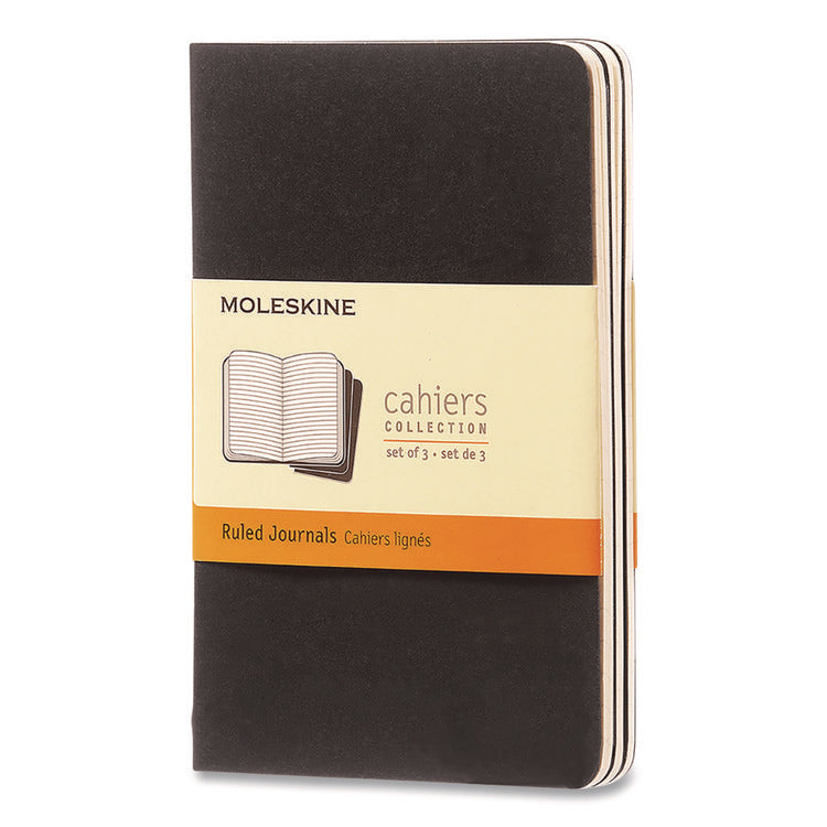 Cahier Journal, 1-Subject, Narrow Rule, Black Cover, (64) 5.5 x 3.5 Sheets, 3/Pack