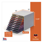 VARICOLOR Stackable Plastic Drawer Box, 10 Drawers, Letter to Folio Size Files, 11" x 14" x 11.5", Gray