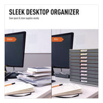 VARICOLOR Stackable Plastic Drawer Box, 10 Drawers, Letter to Folio Size Files, 11" x 14" x 11.5", Gray