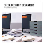 VARICOLOR Stackable Plastic Drawer Box, 5 Drawers, Letter to Folio Size Files, 11.5" x 14" x 11", Gray