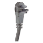 Power Strip, 3 Outlets, 8 ft Cord, Gray