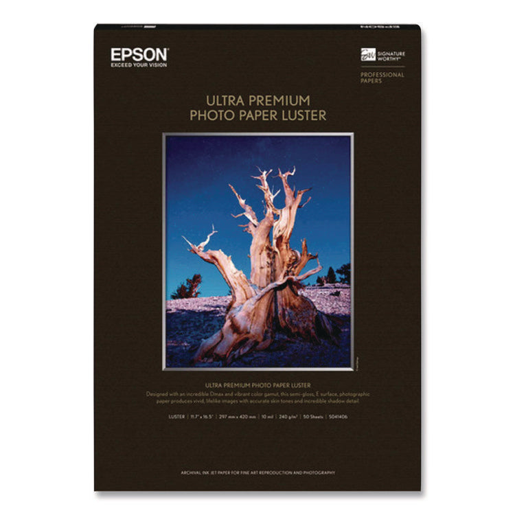 Ultra Premium Photo Paper, 10 Mil, 11.75 X 16.5, Luster White, 50/pack