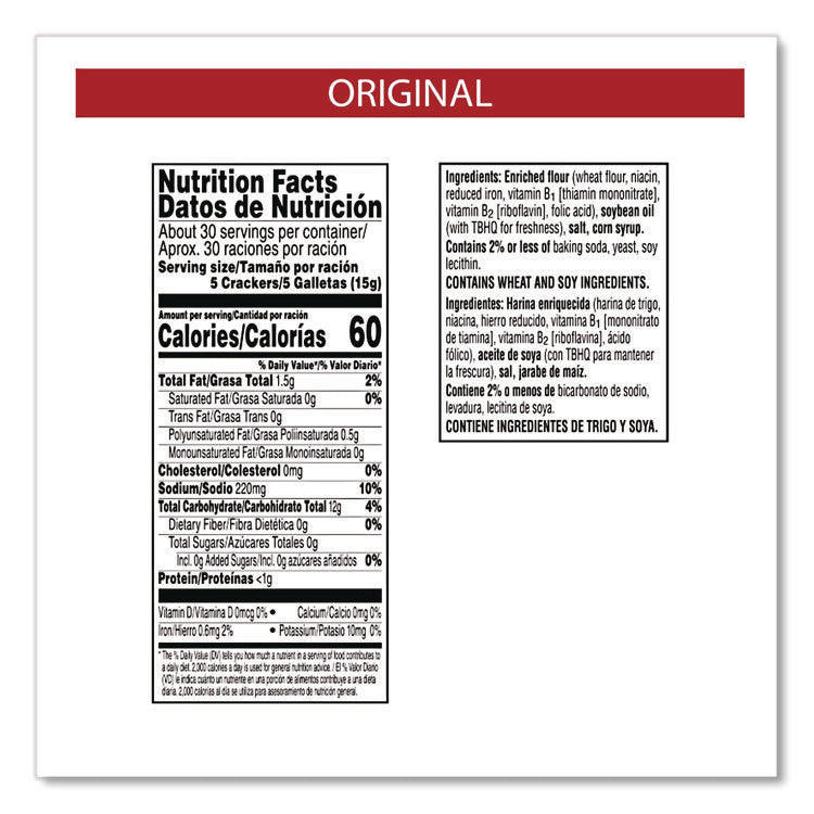 Zesta Original Saltine Crackers, Original Flavor, 16 oz Box