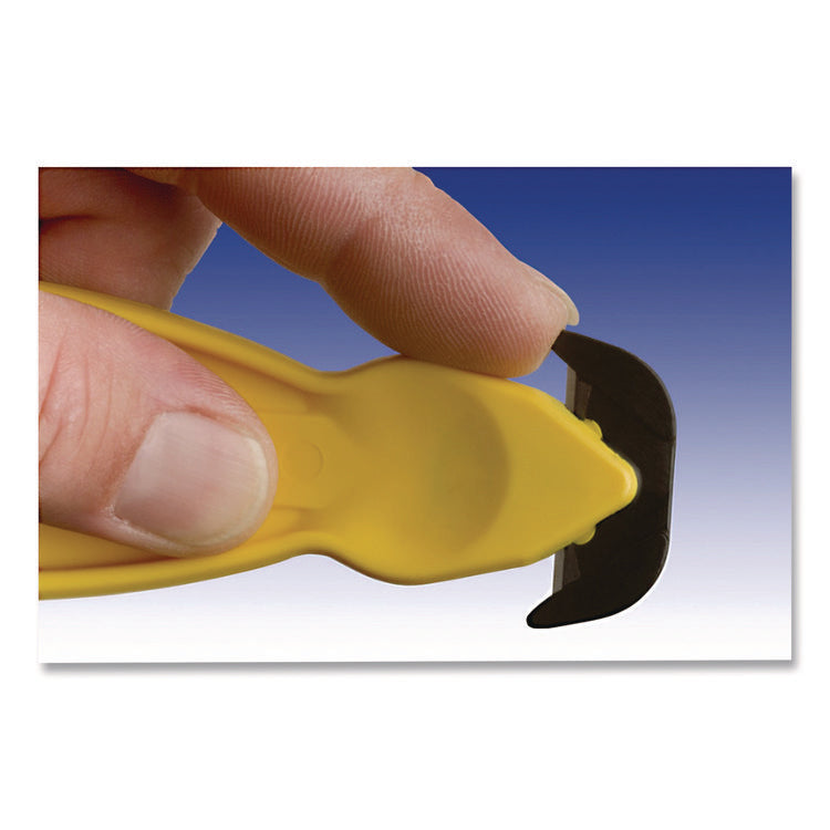 Safety Cutter, 5.75" Plastic Handle, Yellow, 10/Pack