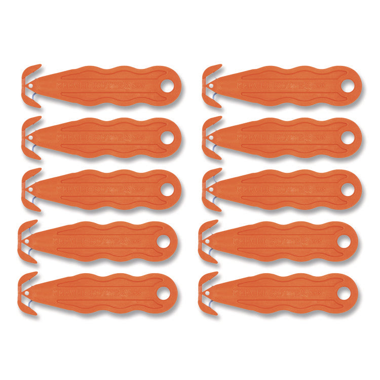 Kurve Blade Plus Safety Cutter, 5.75" Plastic Handle, Orange, 10/Box